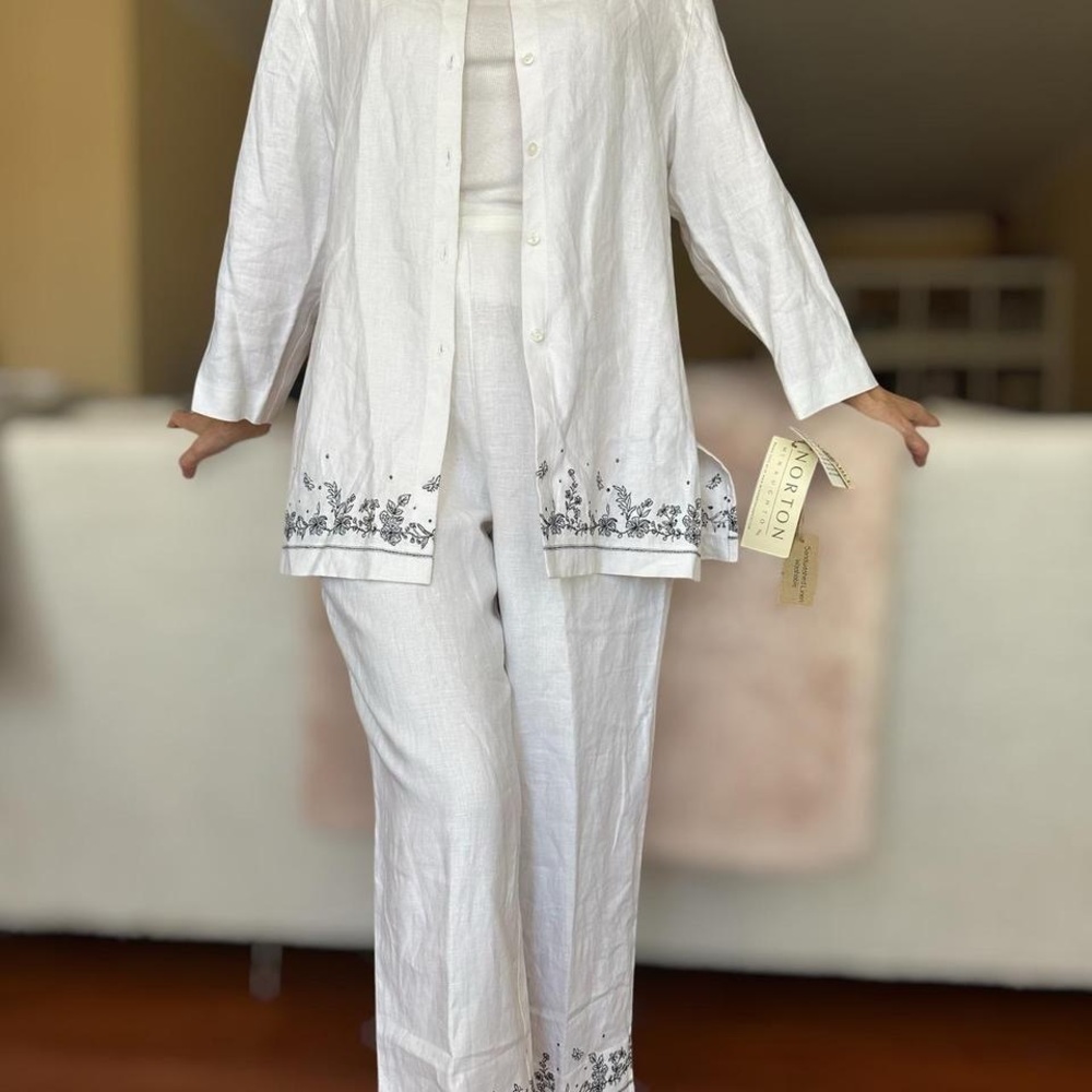 White Embroidered set Shirt and pants